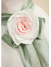 Ivory Satin Tulle Big Bow Flower Sash Flower Girl Dress